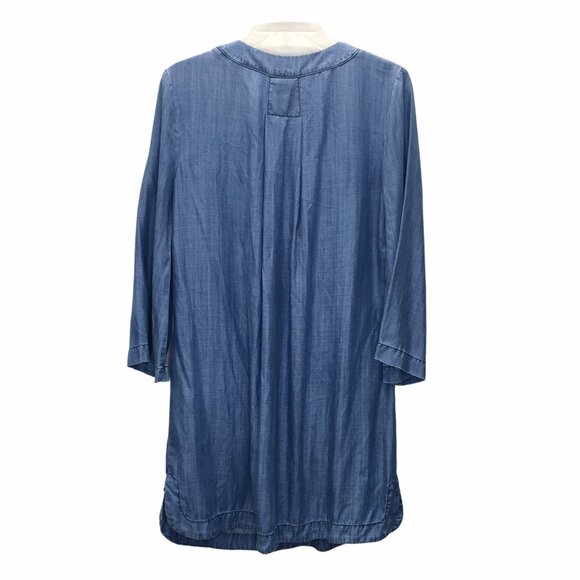 Stylus Tunic Top Mini Dress Women Small Chambray  Casual Spring Summer - Picture 3 of 9